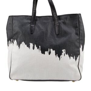 Yves Saint Laurent Black and White Artistic Tote